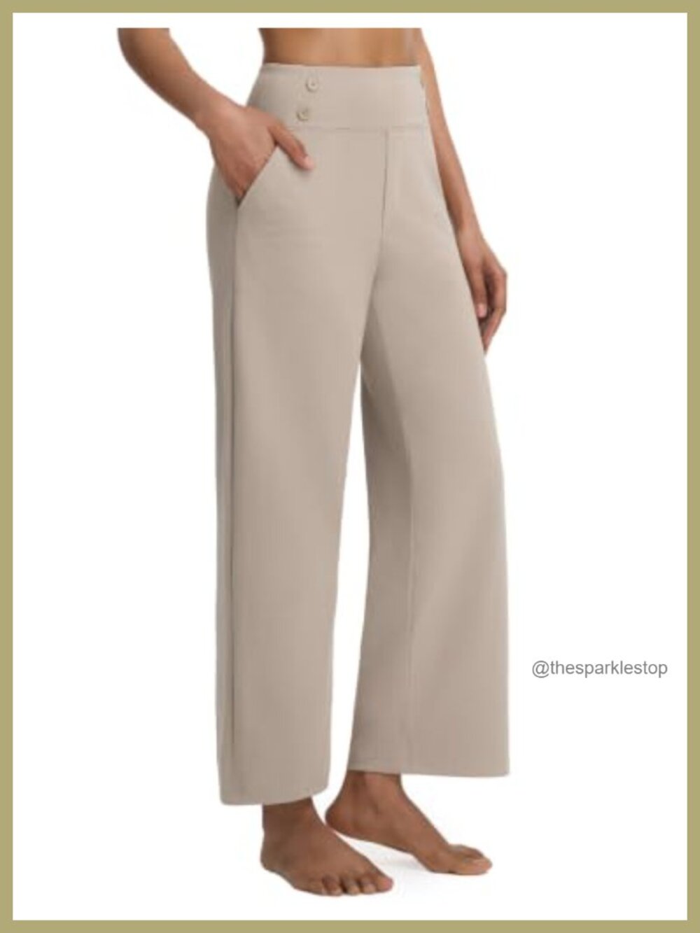 High Waisted Wide Leg Yoga Dress Pants with Pockets Stretch